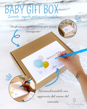 Carica l'immagine nel visualizzatore di Gallery, SCATOLA REGALO NASCITA coniglio mussola fantasia verde