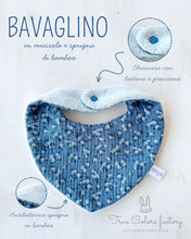 Carica l'immagine nel visualizzatore di Gallery, SCATOLA REGALO NASCITA coniglio mussola fantasia blu