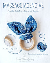 Carica l'immagine nel visualizzatore di Gallery, SCATOLA REGALO NASCITA coniglio mussola fantasia blu