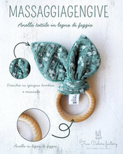 Carica l&#39;immagine nel visualizzatore di Gallery, SCATOLA REGALO NASCITA coniglio mussola fantasia verde
